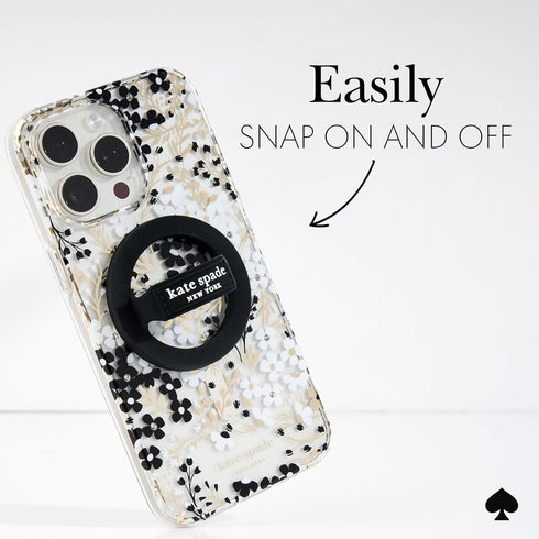 kate spade new york Magnetic Phone Grip - Black, Removable & Collapsible