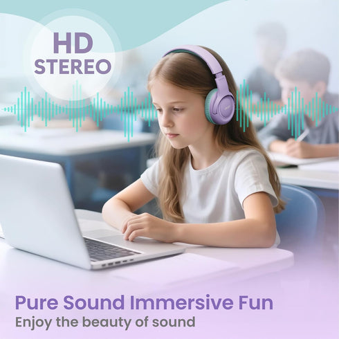 85/94dB 3.5mm Headset HK03 acer Kids Headphones - Over-Ear Volume Limiter, Jack Foldable Stereo Sound for Toddlers