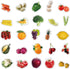 Caakkee 50Pcs Fruits Vegetable Stickers for Kids Teens,Realistic Food Fruit Stickers,Teachers Student Sticker