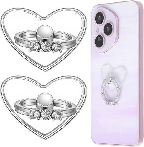 Sorcristy 2 Pack Transparent Phone Ring Holder Grip, 360 Rotation Finger Phone Stand