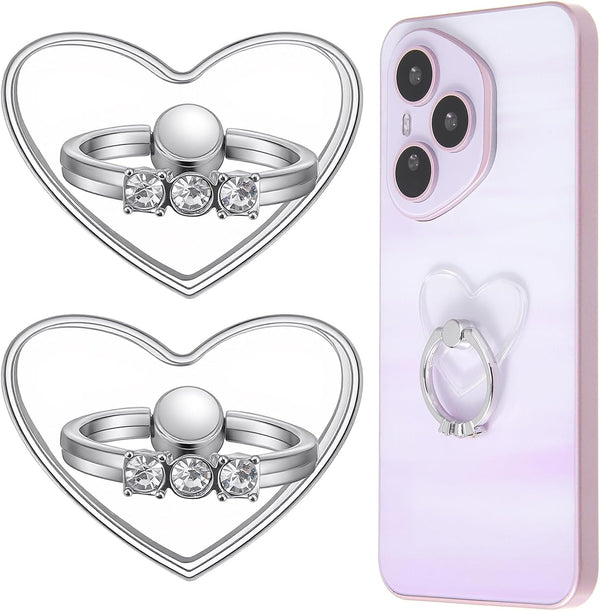 Sorcristy 2 Pack Transparent Phone Ring Holder Grip, 360 Rotation Finger Phone Stand