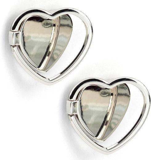 Wansurs 2 Packs Glossy Finish Love Heart Shaped Cell Phone Ring Holder Stand,