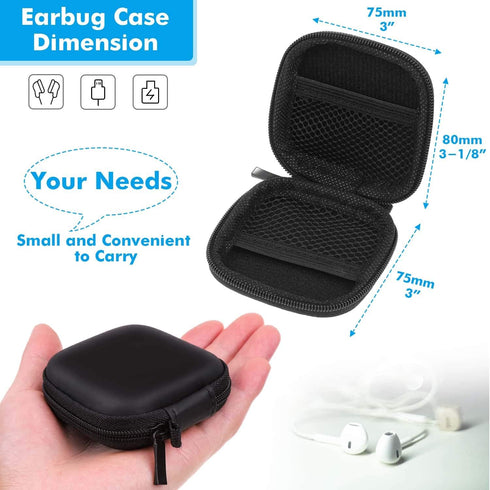 Earbud Case, Cridoz EVA Earphone Holder with Carabiner for Wireless Earbuds, Bluetooth Headset Organizer