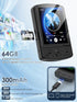 KOVCDVI MP3 64GB MP3 5.2,Portable MP3 Player with Clip Mini Player with Bluetooth Music Player