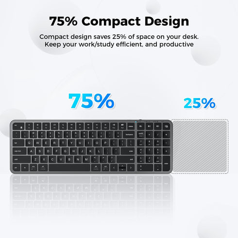 iClever Bluetooth Keyboard, Wireless Keyboard with Numeric Keypad, Multi-Device Rechargeable, Stable Connection,