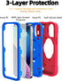 KCJ iPhone 13 & 14 Case - Shockproof, Military Grade Drop Protection, 6.1" with 2 Screen Protectors (Red+Blue)