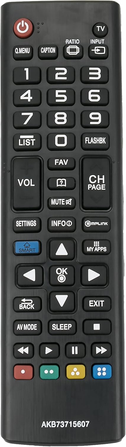 New AKB73715607 Remote for LG LED TV Models 42LN5200UM, 47LN5200UB, 32LN5300UB, 60PB6650UA, 55LN5200UB