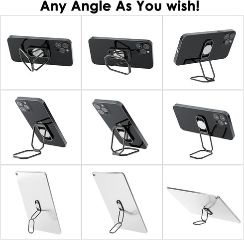 Phone Ring Holder Finger Kickstand, 360° Rotation Metal Phone Grip for Magnetic Car Mount