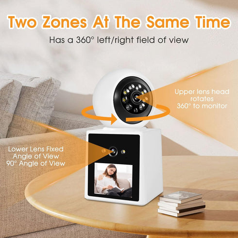 Two-Way Video Call Security Camera, 1080P Indoor Home Camera, Baby/Elderly/Sitter/Dog/Pet Camera with Mobile Apps