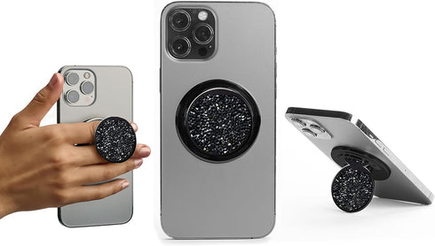 HANDL O MagSafe Removable Phone Grip & Stand Black for Smartphone – Magnetic Charging Compatible
