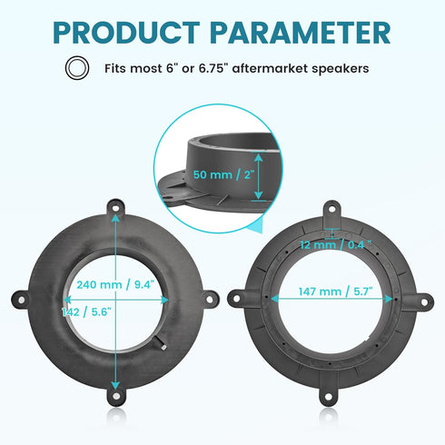 Replacement Speaker Spacer Adapter 82-7501 with Wiring Harness 72-5602 for Mazda 3 6 CX-5 CX-9 2013-2020