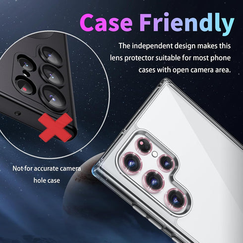 Zevytop S24 S24 Camera Lens Protector for Samsung Galaxy Ultra, Individual Tempered Glass Lens Cover with Installation