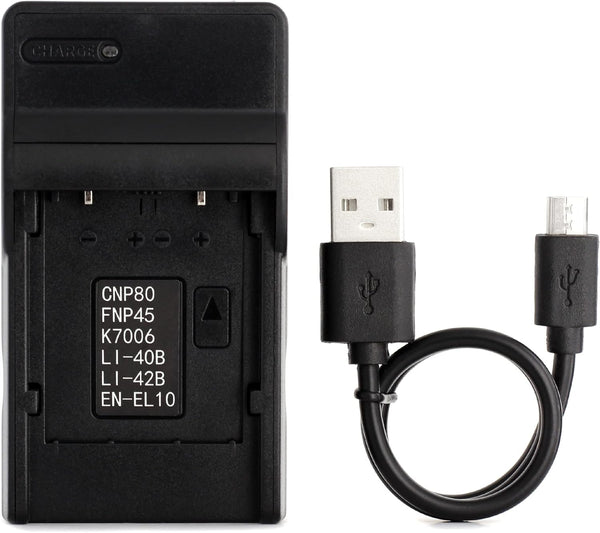 LI-40B USB Charger - For Olympus D-720, FE-230, FE-340, FE-280, Stylus 710, 790SW, 770SW, 7010, 760, 720SW, and More