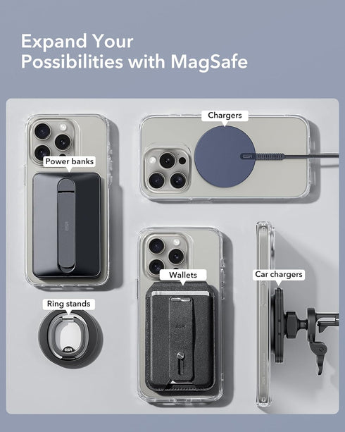 ESR for MagSafe Ring, Ultra-Thin (0.4mm) for MagSafe Sticker, Universal Magnetic Wireless Charger Conversion Kit for
