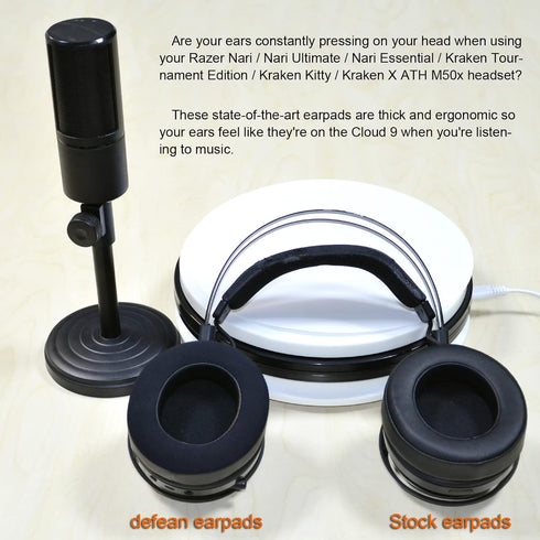 Nari Cooling-Gel Ear Pads Replacement Foam Earpad for Razer Nari/Nari Ultimate/Nari Essential/Kraken Series