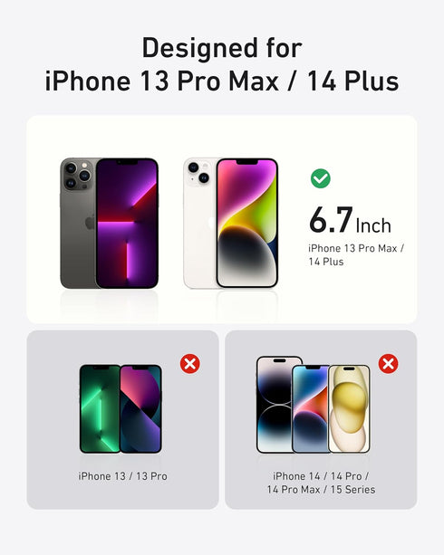 Anker 2 Pack for iPhone 13 Pro Max/14 Plus Privacy Screen Protector, Anti-Spy HD Tempered-Glass, Easy Installation