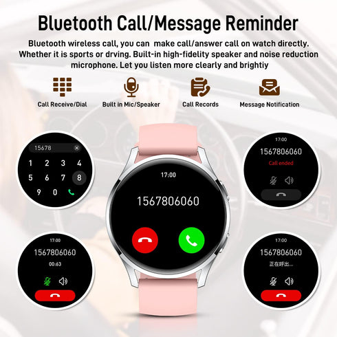 Smart Watch for Men Women Fitness, Bluetooth Smartwatch for Android iPhone, Waterproof Sport Running Digital Watch