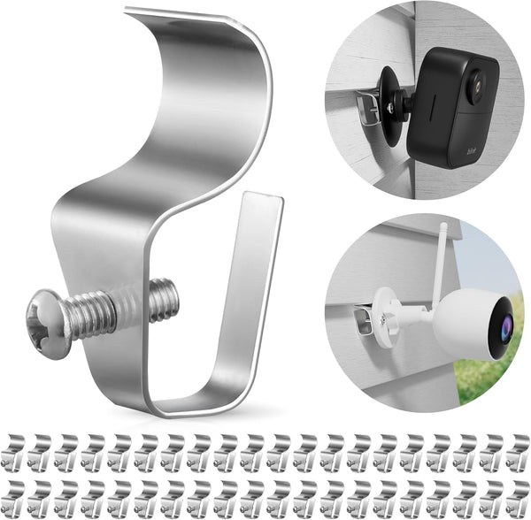 Vinyl Siding Clips Hooks, No-Hole Needed Outdoor Siding Screws Hanger for Mount Home Security Camera (40 Pack)