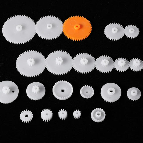 SynHHergyx 200PCS 0.5 White Plastic Gears Module Plastic Single Gear Spindle Small Motor Gears for DC Motor DIY Model