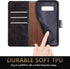 SUANPOT Leather Wallet Case for Samsung Galaxy Note 8, RFID Blocking, Flip Folio Book Phone Case, Shockproof Cover Black