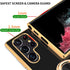 Tnarru Soft TPU Shockproof Case for Samsung Galaxy S22 Ultra with Ring Holder Kickstand, Black Electroplated
