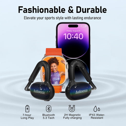 OpenComfy CF202 Next-Gen Running Headphones - Wireless Bluetooth Open Ear Headphones for Sports Gym Workout