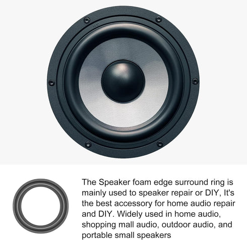 Speaker Foam Edge Surround Rings Rubber Perforated Subwoofer Rings Replacement Parts for DIY Speaker Decoration - 7