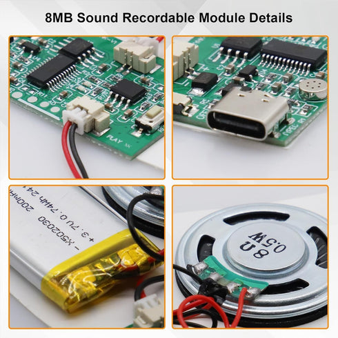 Gikfun 8 EK8484 Sound Recorder Module, DIY Music Voice Recording Module with ohm Speaker for Personalized Greetings
