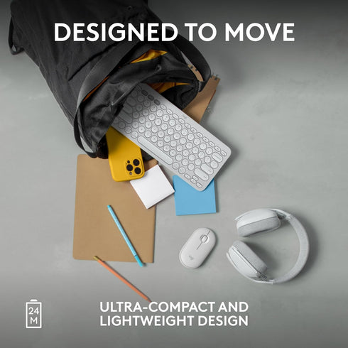 Logitech 2 M350s Pebble Mouse Slim Bluetooth Wireless Mouse, Portable, Lightweight, Customizable Button, Quiet Clicks