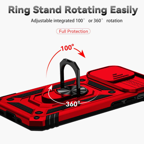 Hitaoyou Compatible with iPhone 12 Pro Max Case, Military Grade Shockproof with Camera Cover & Kickstand, Magnetic Car