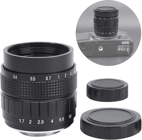 lvifloae 35mm F1 7 C Mount TV Movie Fixed Focus Mirrorless Camera Lens Fixed Focus Micro Single Suitable Closed Circuit
