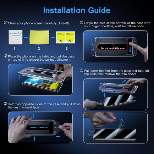 S23 Screen-2 Pack Uyiton UnBreak-Glass for Samsung Galaxy Plus Privacy Screen Protector, [Ultrasonic Fingerprint