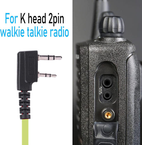 Walkie Talkie Earpiece with Mic, 2Pin 2.5mm & 3.5mm Single Wire Headphone, Universal Walkie Talkie Headset, Two Way