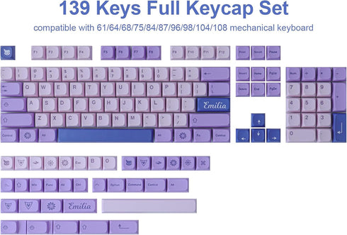 Hyekit PBT Keycaps, 132 Keycaps Cherry Profile Botanical Keycap for Cherry MX Mechanical Keyboards (Witch Emilia)