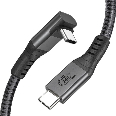 XAOSUN 240W USB4 Cable for Thunderbolt 4, Right Angle 40Gbps Cable, Supports 8K 4K Display, 90 Degree Thunderbolt 4