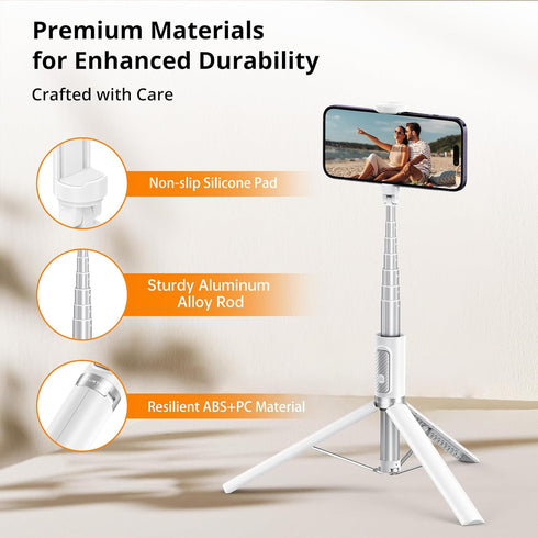 ATUMTEK 62" Selfie Stick Tripod, Extendable Aluminum Tripod with Bluetooth Remote for iPhone and Android