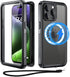 Beeasy Waterproof Case for iPhone 15 Pro, 360 Degree Outdoor Protective with Screen Protector, Black 6.1"