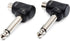 Hosa GPR-123 RCA to 1/4" TS Right Angle Adaptors, 2 Pieces