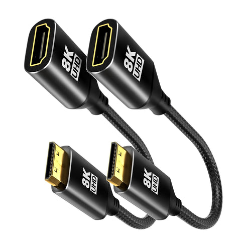 8K Mini HDMI to HDMI Adapter 2Pack, Ultra High Speed 48Gbps Bidirectional