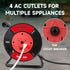 Extension Cord Storage Reel with 4-Grounded Outlets - Heavy Duty Open Cord Reel for 12/3 14/3 16/3 Power Cords