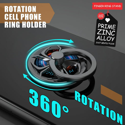 Finger Ring Stand, ebulous 360° Rotation Spinner Mobile Cell Phone Holder with Grip Kickstand for Phone/Pad/Tablets