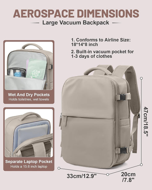 Backpack Backpacks Backpack Vacpack Backpacks Vacuum With Pump Large Travel Laptop For Women Men Carry On With Vacuum
