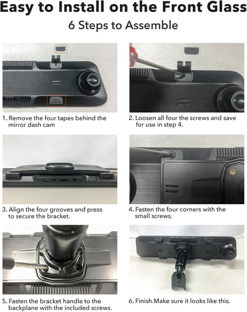 WOLFBOX OEM Bracket for USB C G840S/G840H/G850/G900 Mirror Dash Cam
