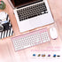 FENIFOX Wireless Keyboard and Mouse, Full-Size Compact, Whisper-Quiet, Compatible with Mac PC Laptop, Rose Gold Pink