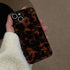 Tortoise Shell Retro Phone Case for iPhone 14 Pro, Chic Amber Brown Leopard Stylish Classic Soft Slim Cover