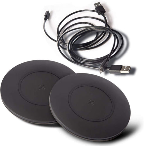 TYLT Shield Bezel Dual Pack | 15W Fast Wireless Charging Pad for Samsung, Apple, AirPods & Qi Devices, 2 Packs | Black