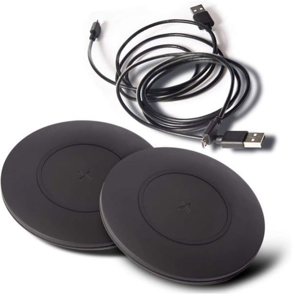 TYLT Shield Bezel Dual Pack | 15W Fast Wireless Charging Pad for Samsung, Apple, AirPods & Qi Devices, 2 Packs | Black