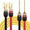KK Cable YM-2C 10 Gauge Speaker Wire, 1 Pair Set with 24k Gold Plated Copper Connectors, 3M