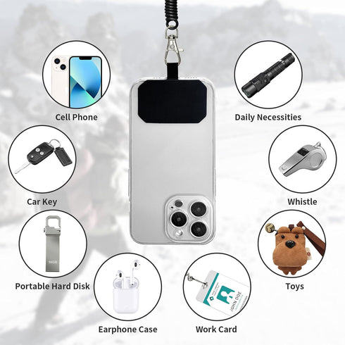 HOTEMIA Phone Tether Lanyard Anti Theft Strap with Carabiner - Anti-Drop Outdoor Accessory for Skiing, Hiking, Cycling