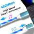 2 Packs Micro USB Cable Android Charger, 6.6FT LED Light Up Glowing Fast Charging Cord for Samsung Galaxy, Kindle -